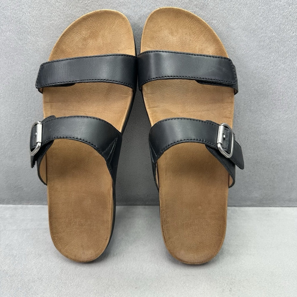 Womens 8.5-9 / EU 39 Dansko Justine Slide Sandals Black Calf Leather Buckle - Picture 6 of 8